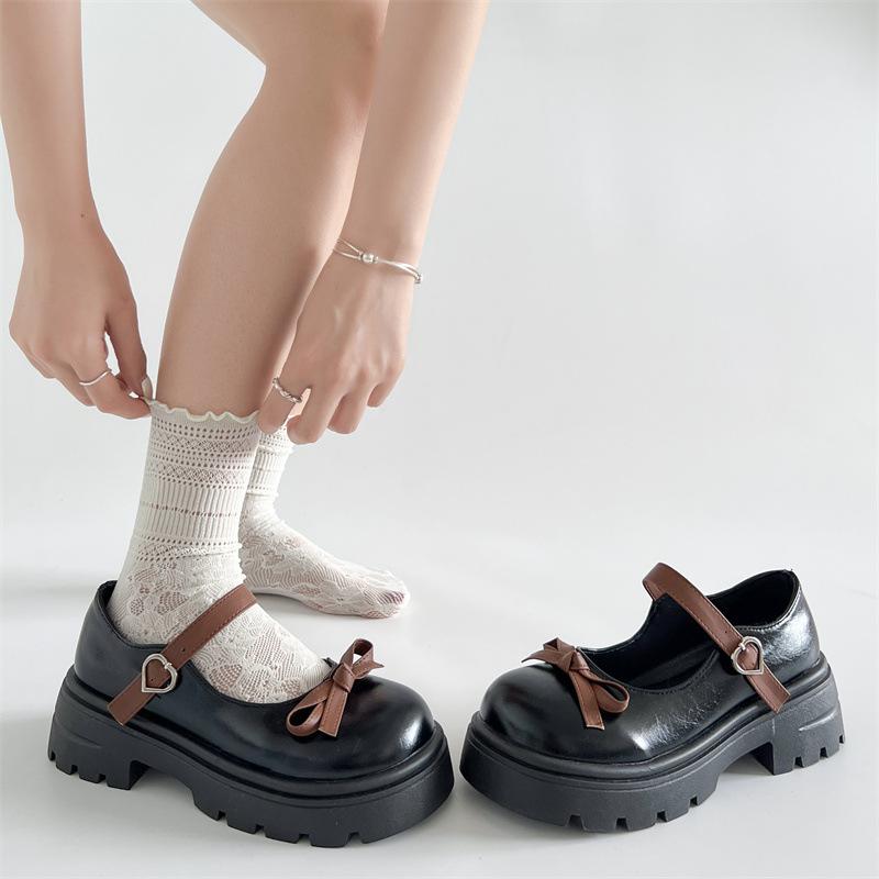 Fashion Korean Shoes Round Toe Clogs Platform Female Footwear Black Flats Soft Shallow Mouth 2025 Creepers Dress New Summer Fashion Med