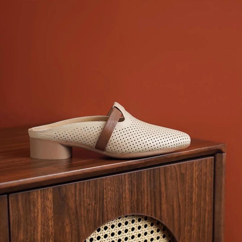 Fashion New Style Women's Summer Solid Color Women's Faux Leather Fashion Loafers Women'S Summer Sandals Outdoor Slippers Zapatos Mujer