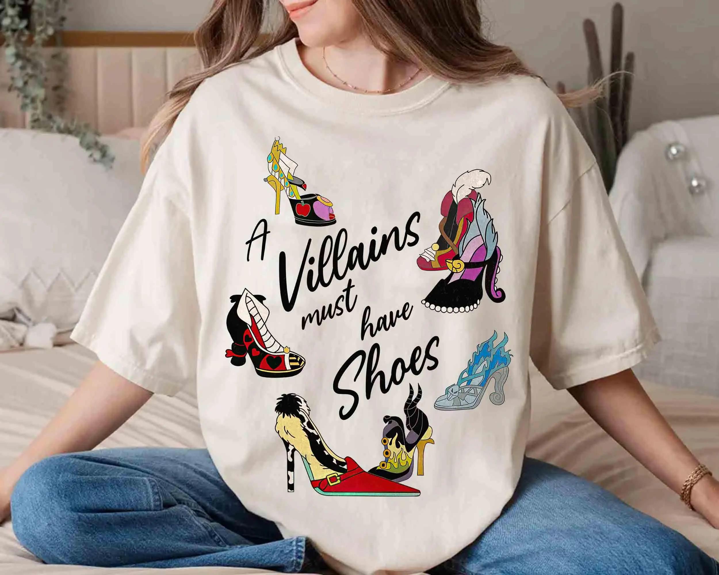 Vintage A Villains Must Have Shoes Tshirt Disney Villains Ursula Maleficent Hades Cruella Tee S