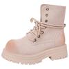 Retro dicksohlige, polierte, schlichte Martin-Stiefel für Damen, Herbst- und Wintermode, vielseitige kurze Stiefel aus Wildleder