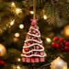 Holiday Room Accent Ornament in Acrylic, Christmas Tree Theme, 3.14 In with Loop for Home, Wreath, and Shelf Use