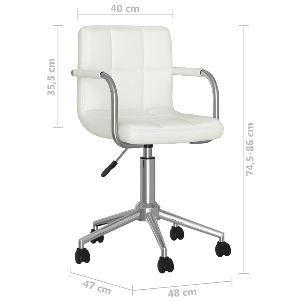 Office Chair Swivel White Faux Leather
