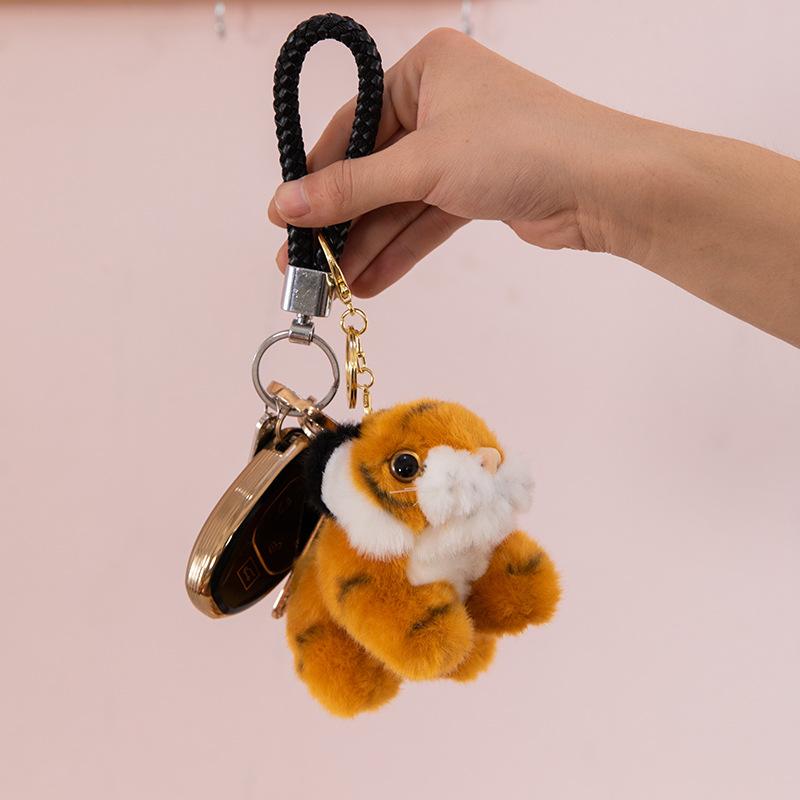 Joint Siberian tiger plush toy children's doll zoo souvenir tiger keychain backpack pendant