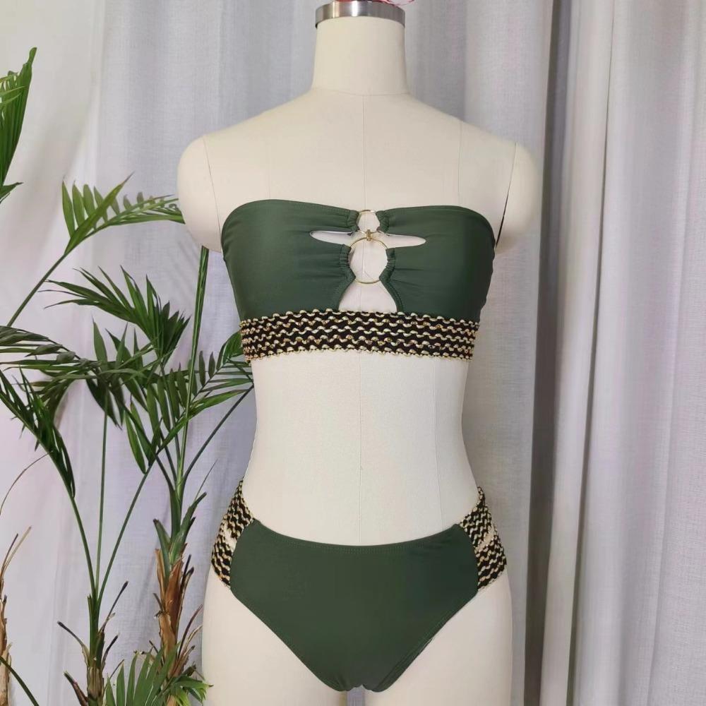 

Европейский и американский бикини с разделенным купальником, женские купальники, сексуальное полое пляжное бикини L