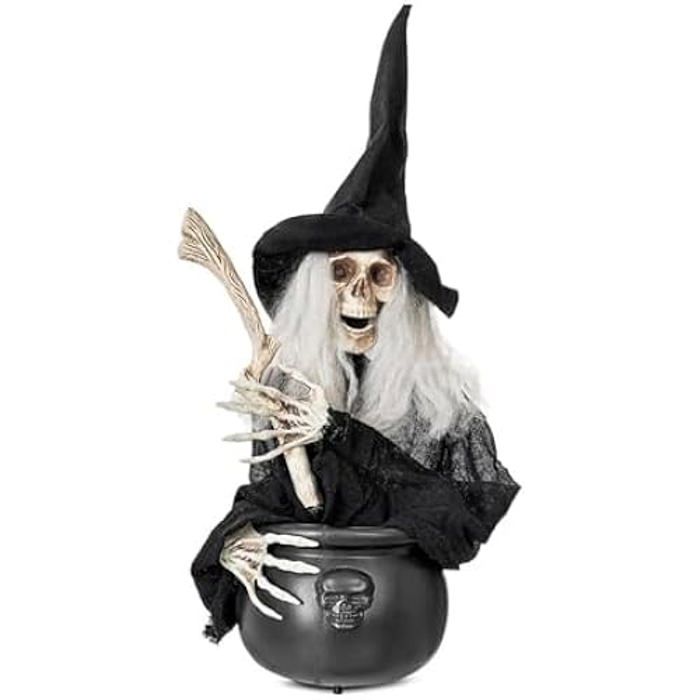 Costume - VIVING - Sorcière Avec Chaudron - Taille 20 X 20 X 60 Cm - Noir - Enfant Mixte