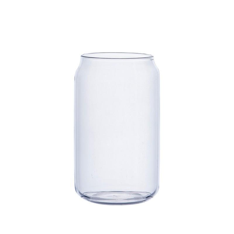High Borosilicate Glass Cola Can Tumbler with Bamboo Lid & Straw, Heat Resistant for Juice, Beer, Coffee, 380ml/550ml 380ml белый