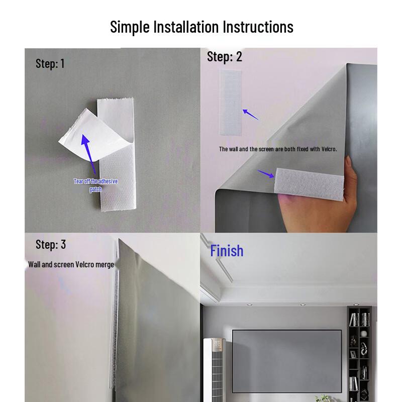 Lancaige 72-inch 16:9 Metal Anti-Light HD Projector Screen