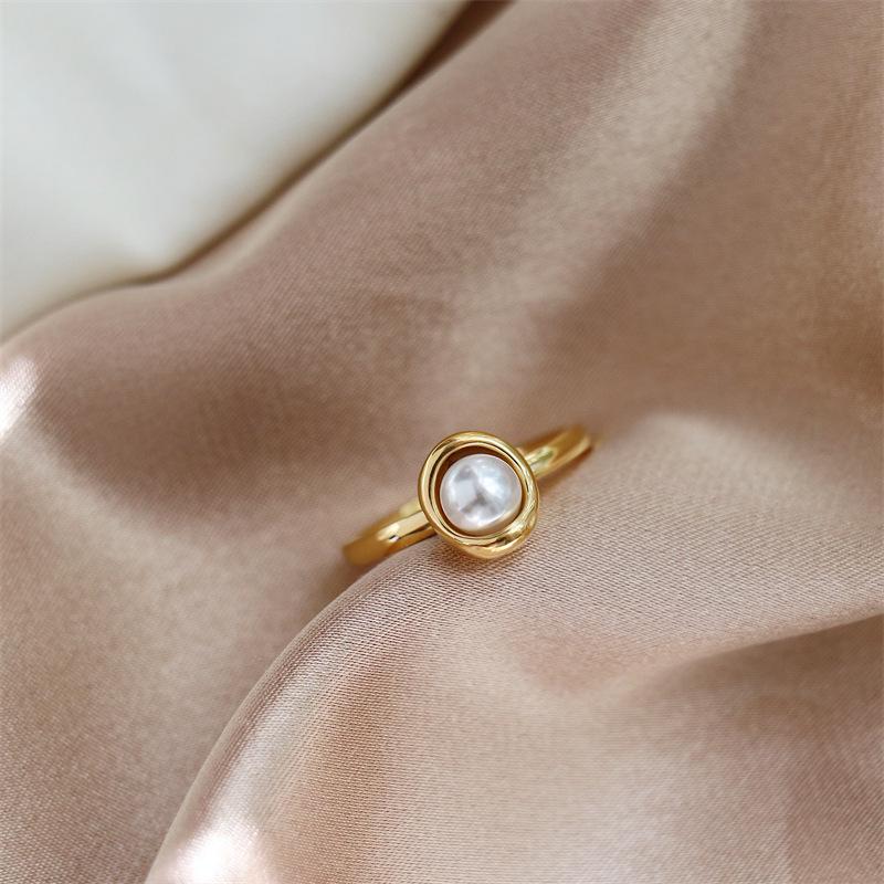18K Gold-Plated Minimalist Double-Layer Irregular Ring for Women - Trendy European & American Retro Style