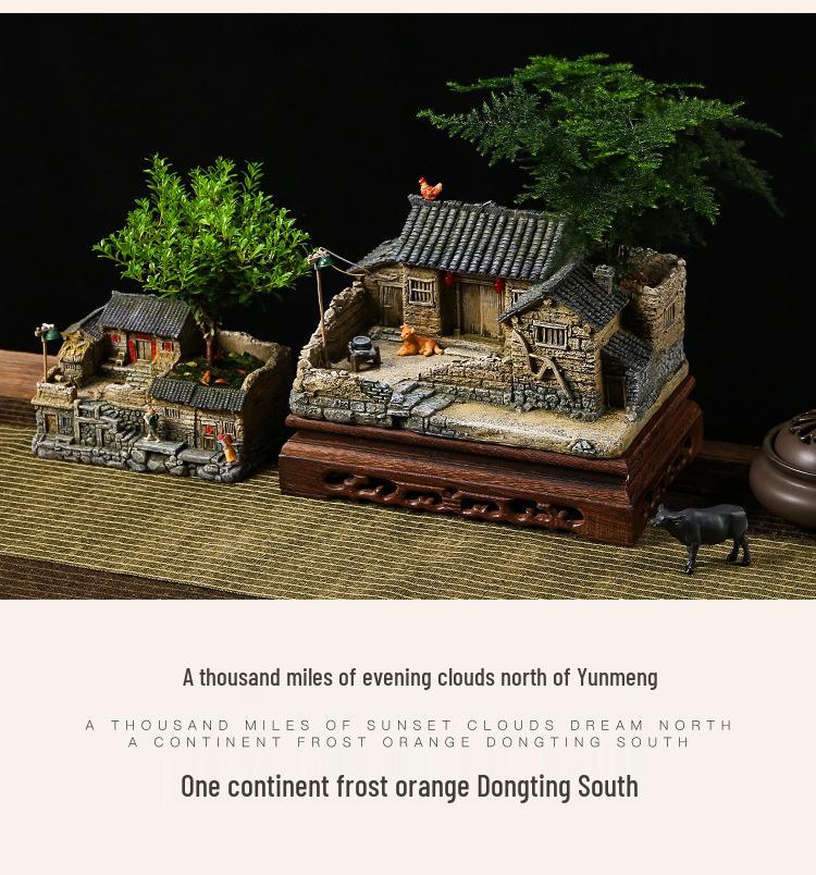 New Zen Bonsai Ornaments for Living Room or Office - Porcelain Micro-Landscape Decor for Bookcase and Desktop.