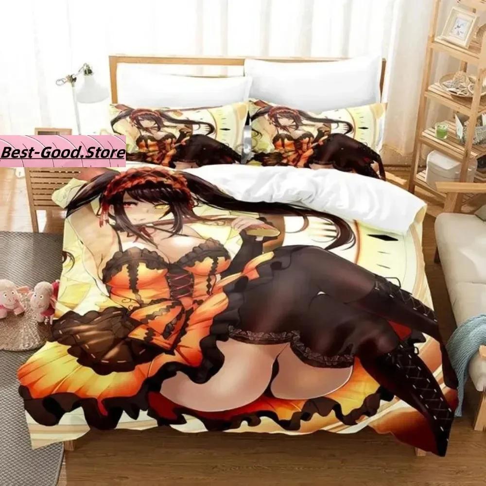 Top Anime Date A Live Kurumi Tokisaki Beding Set Print With Pilowcase Bed Soft Duvet Cover Soft Single Double Quen Super King-Sized Dimensionsd