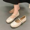 French Mary Jane Small Leather Shoes Doudou Shoes Gentle Evening Shoes Women's 2025 New Spring and Summer Flat Silver Single Shoes