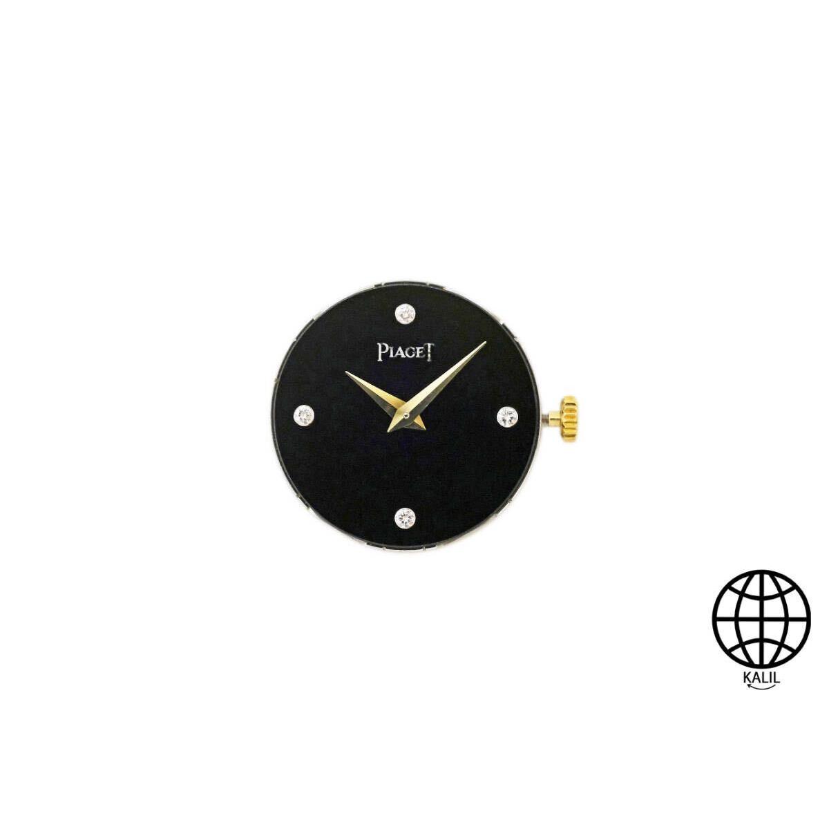 Used Piaget ladies movement 4P diamond QZ black dial Cal.857P movable parts included