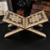 Nuevo soporte para estantería con impresión grabada estilo europeo, almacenamiento plegable, base de estilo étnico, soporte para libros, aspecto de estantería, estantería