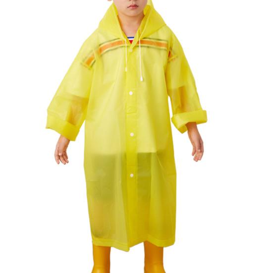 

Kids Outdoor Raincoat Water-resistant Frosted Drawstring Design Rain Cape for Camping жовтий