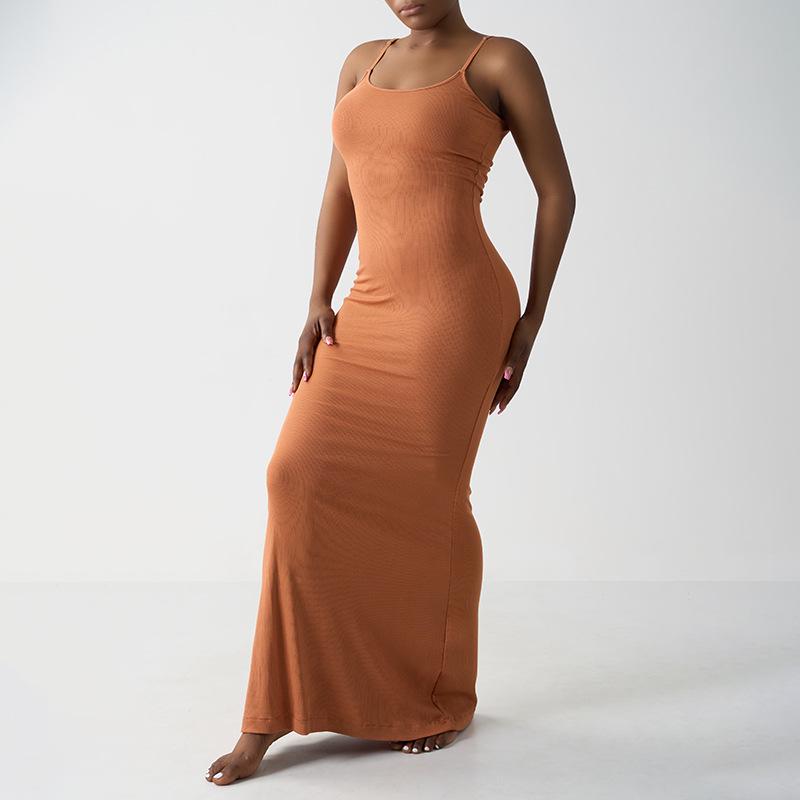 European & American Summer Slim Modal Ribbed Camisole Dress: Women's Socialite Style