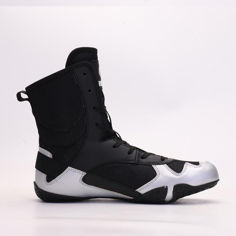 Free Sparring Wrestling Shoes for Men Elastic High-top Boxing Shoes Martial Art Shoes Gym Fitness Training-specific Sneakers