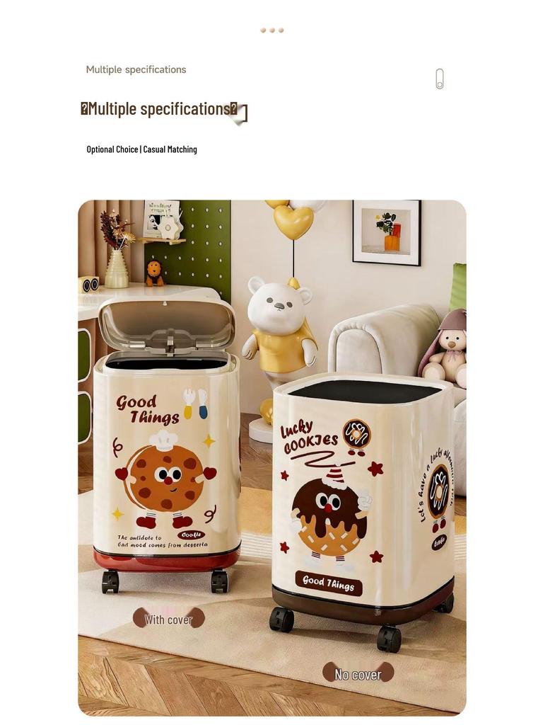 Mülleimer mit Rädern und Klappdeckel: Großes Fassungsvermögen für das Wohnzimmer