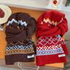 South Korea's High-quality Fair Island Style Christmas Wool Hat Scarf Gloves Women's Autumn and Winter Warm Ear Protection Knitted Hat Tide