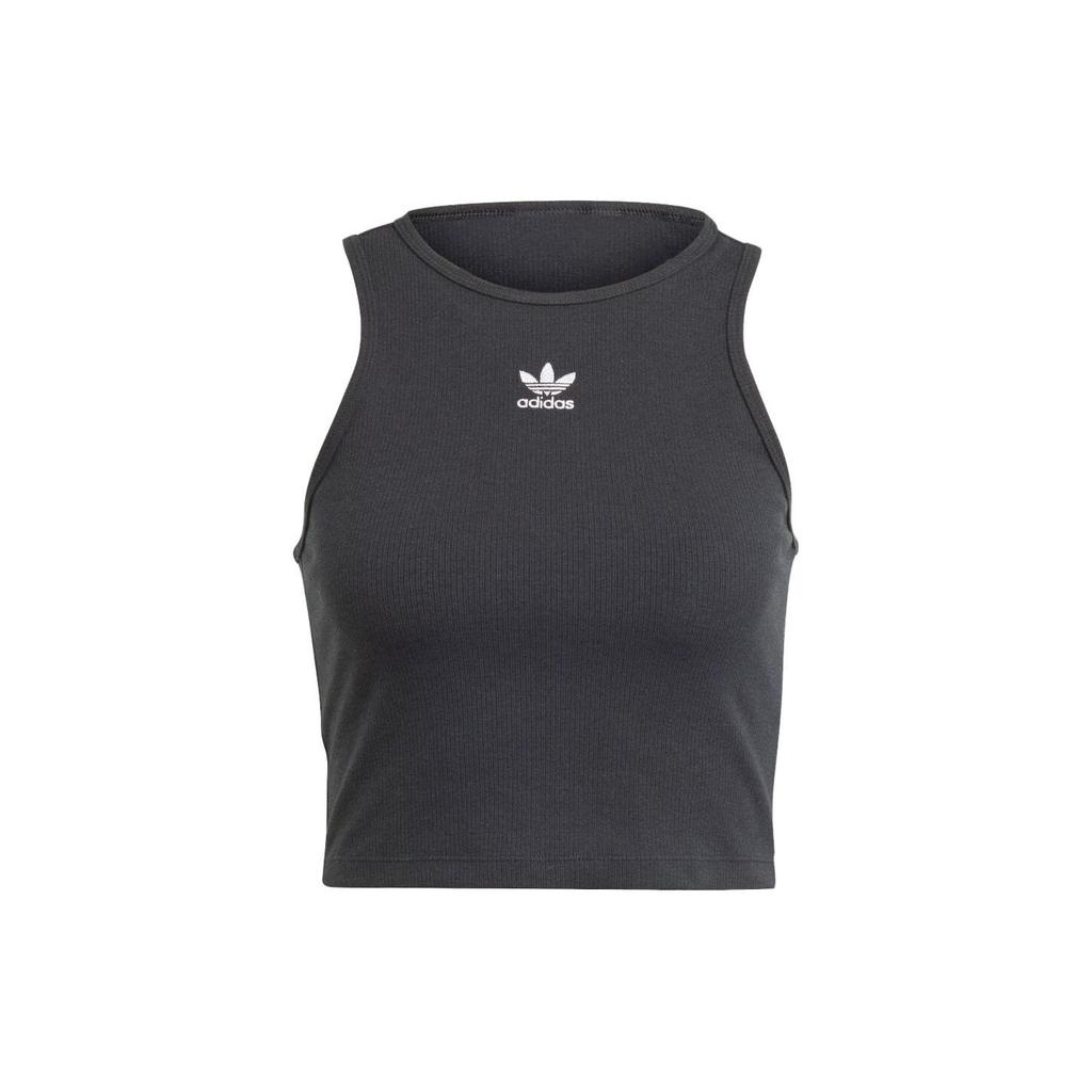 Adidas Originals Trefoil Solid Logo Sleeveless Sports Vest Women Tops Black IJ8251