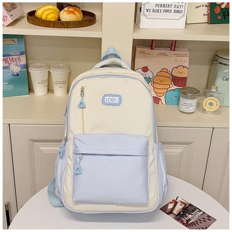 

Простой новый нейлоновый универсальный рюкзак с большой вместимостью, на двойном плече, контрастного цвета, для поездок на работу и путешествий синий