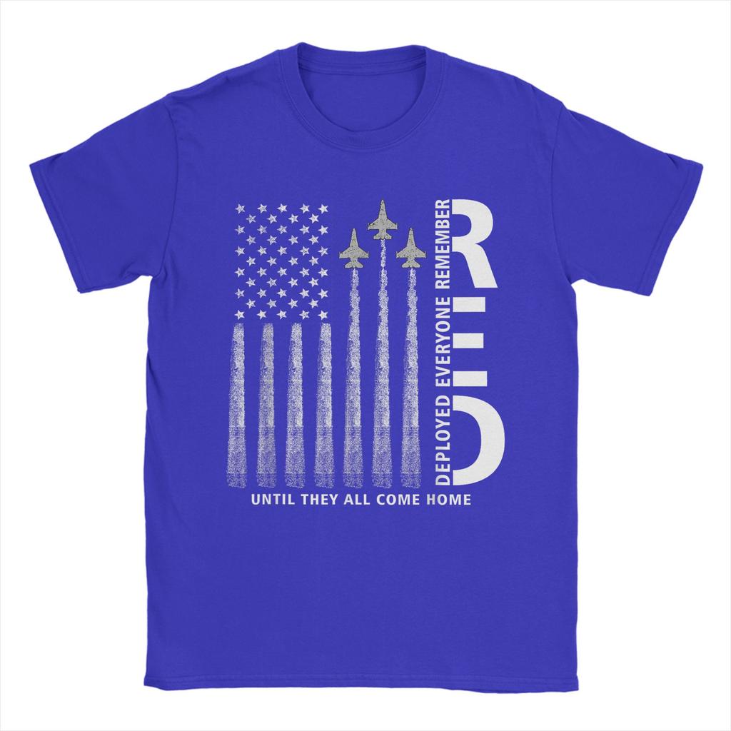 Remember Everyone Deployed RED Friday Military American Flag Unisexs T Shirts Tees Short Sleeve Round Neck TShirts Clothing