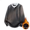 Men's Plus Size Fleece-Lined Two-Piece Style Hoodie - Autumn/Winter Casual Loose Fit