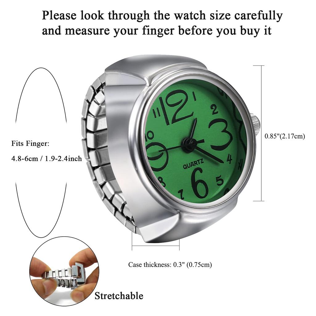 JEWELRYWE Watch Ring Stainless Steel Link Free Size Popular Waterproof Analog Quartz Business Casual Fashion Accessory Birthday Christmas Gift