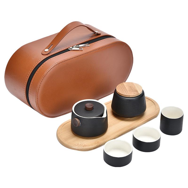 Black Pottery Travel Tea Set Portable Kuaike Cup Business Giveaways Holiday Accompanying Hand Gifts