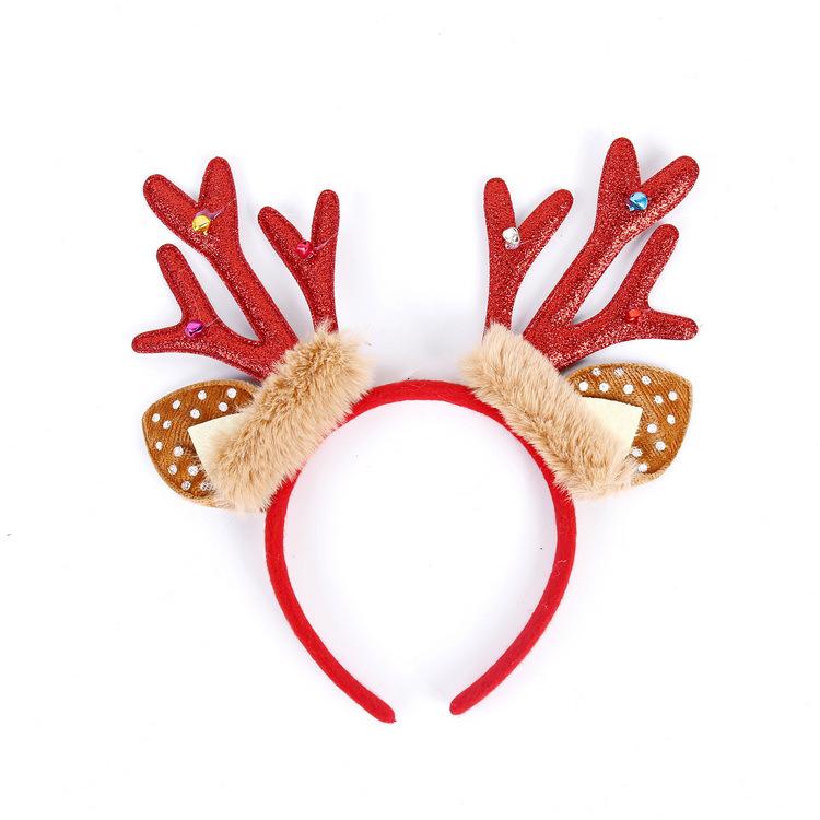 Christmas Antler Headband with Bells for Adults & Children – Festive Holiday Party Accessory