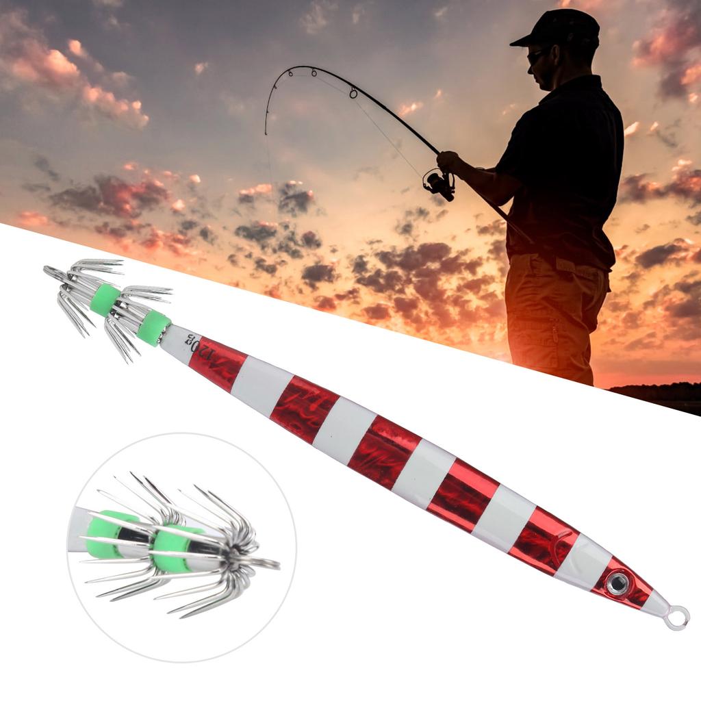 Artificial Baits Fishing Metal Lure Luminous Squid Jigs Lifelike Swimbait with Hook