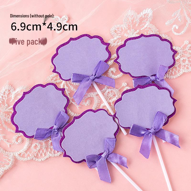Writable Birthday Cake Decoration Bow with Blessings Card