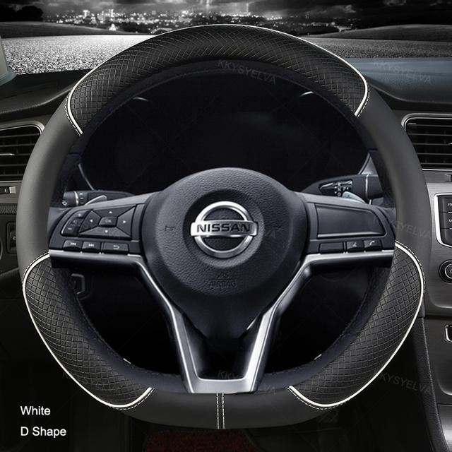 Car Steering Wheel Cover D Type PU Leather For Nissan X-trail Qashqai Rogue Sport Rogue 2017 2018    Altima Versa
