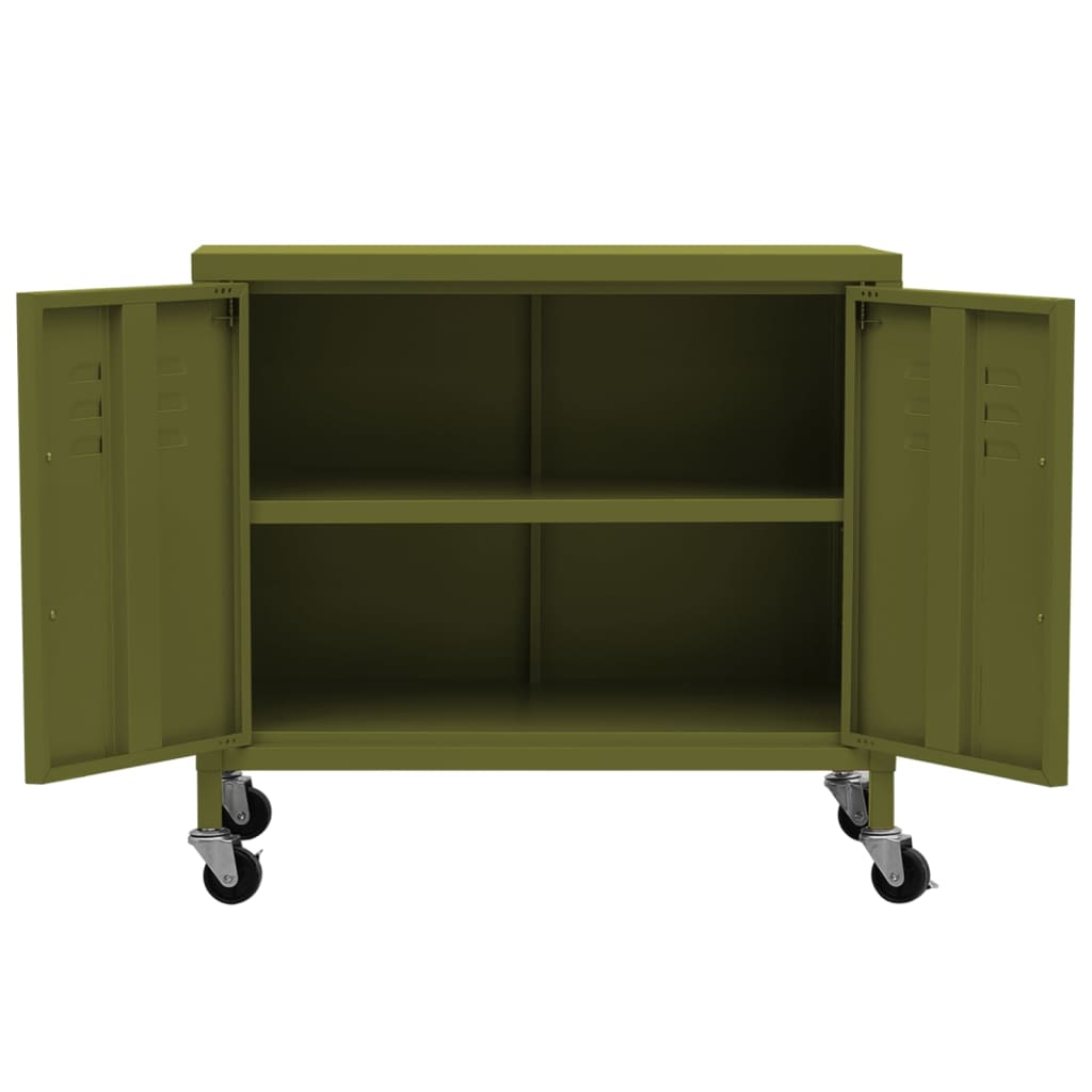 Storage Cabinet Olive Green 60 x 35 x 56 cm Steel