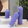 Sharp Tip Striped Cylindrical PC Candle Molds Columnar Candle Resin Acrylic Mold DIY Easy Release Aromatherapy Candle Mould Home Decoration Gifts