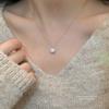 999 Sterling Silver Dainty Zircon Pendant Necklace, Minimalist Sparkling Square Necklace, Elegant Fine Jewelry for Women Gift