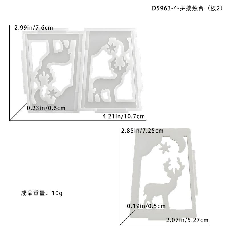 DIY Christmas Candlestick Silicone Mold Deer Snow Lantern Shaped Candle Gypsum Base Epoxy Resin Mold Home Decoration