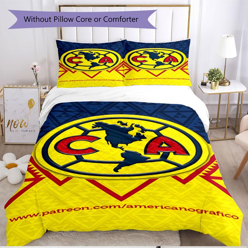 3pcs Duvet Cover Set (1*Duvet Cover + 2*Pillowcase, Without Core), Club America Print Soft All‑Season Bedding Set, Home Bedroom Decor Gift