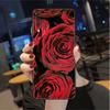 Case For Samsung Galaxy A50 A70 A30 A20s A20e A10 A40 A10s A10e M52 M51 M31 M30s M21 Black Phone Cover Bright Red Rose Flowers