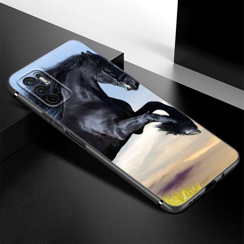 

Чехол для телефона Runing Animal Horse для Xiaomi Redmi Note 7 8 8T 9 9S 10 10S 10T 11 11S 4G 11E 11T Pro 5G, мягкий черный чехол из ТПУ Note 11 Pro Global