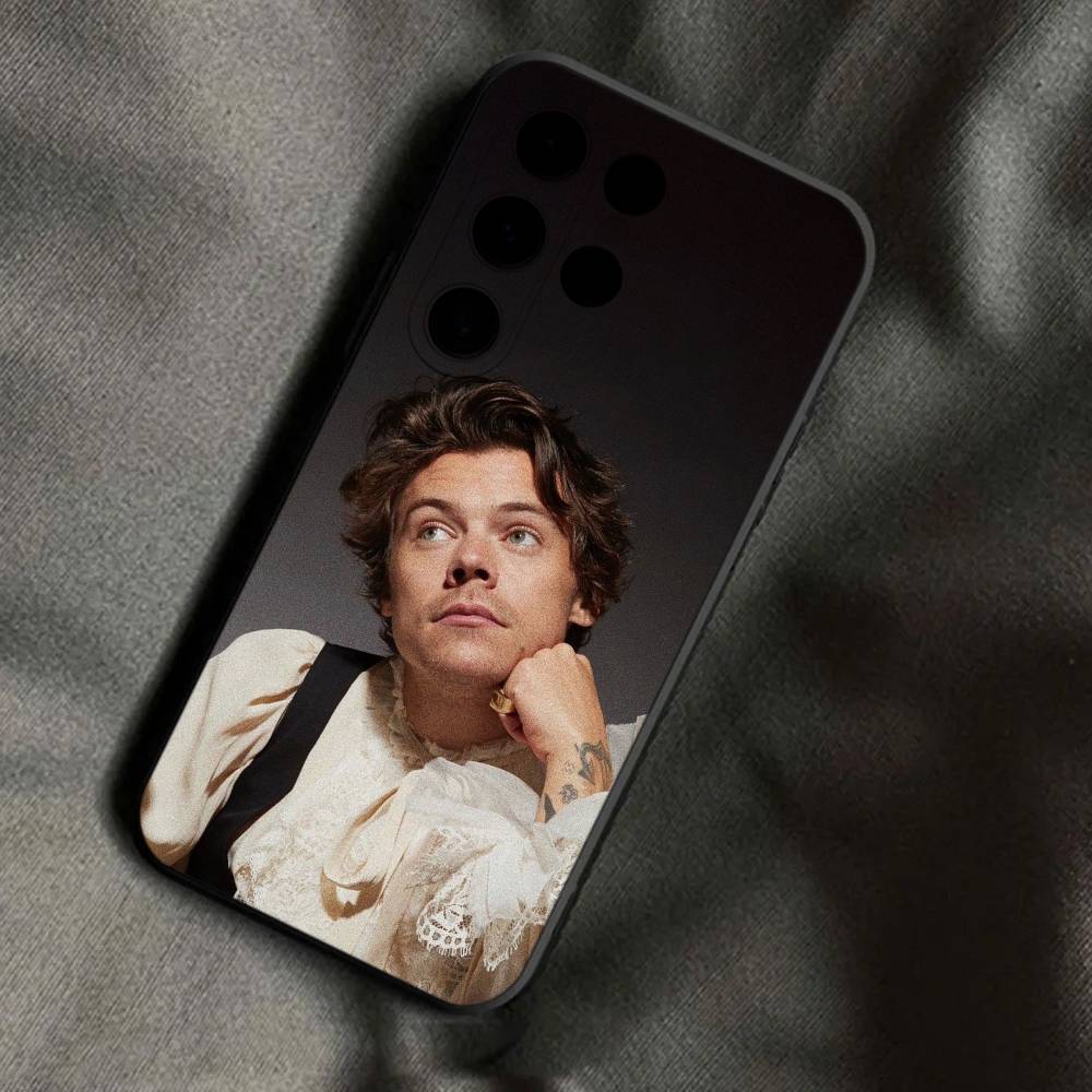 H-Harry Singer S-Styles Phone Case For Samsung S25,S24,Ultra,S20,S30,Plus,S22,S23,Ultra,Plus,5G Soft Black