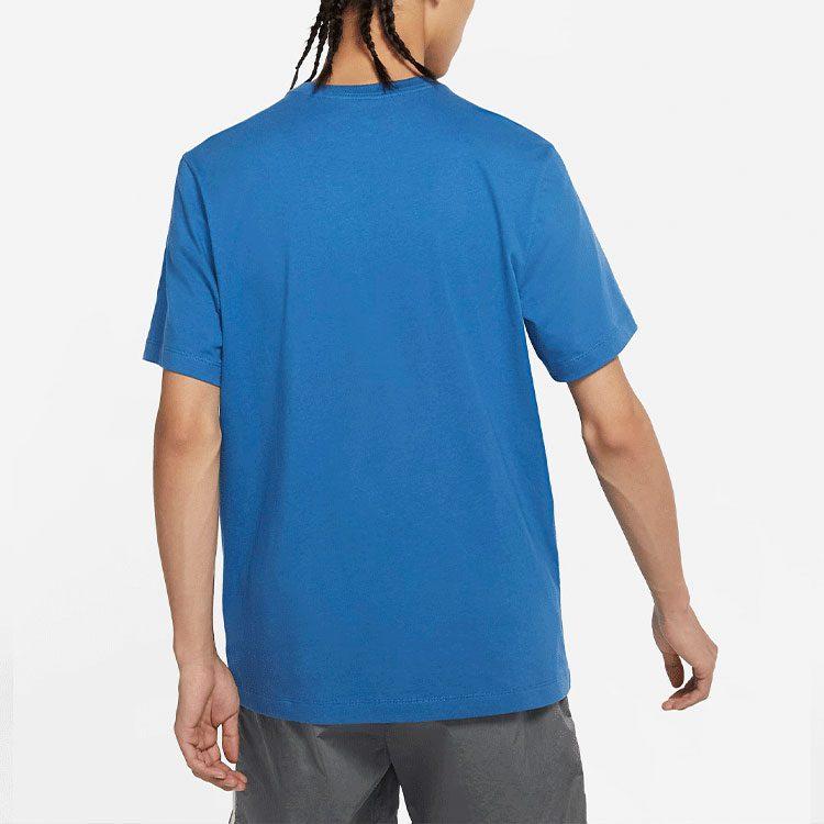 Nike T Shirts Men's Blue Crew Neck Moderate Straight Fit DC5095-407