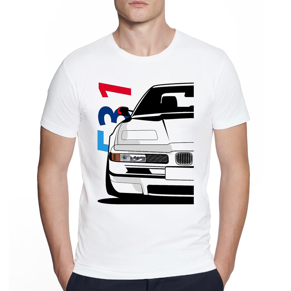 Vintage Cool Automotive Love E30 E32 Car Classic Print T-Shirt Men Boy Casual BW Harajuku Hip Hop Streetwear Old-school Tops