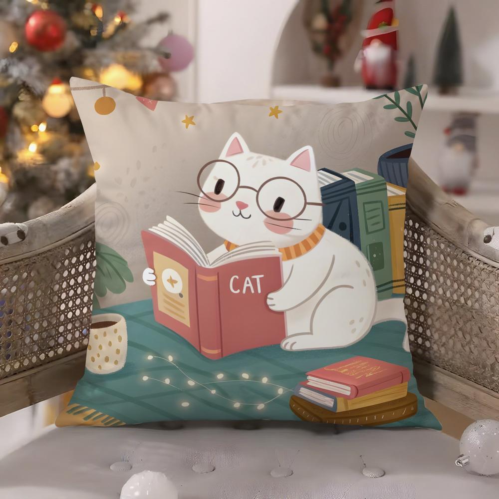 Love cats home decor pictures Pillow Case Comfort Sofa Bed Silky elegant Invisible zipper Decorative cushion cover
