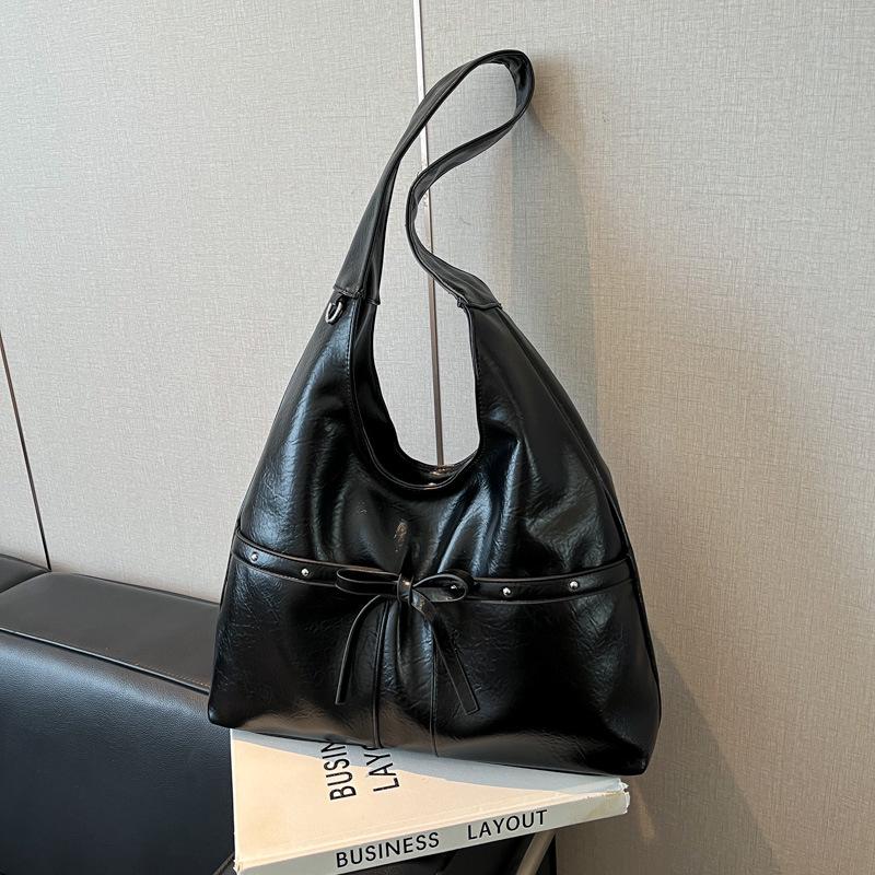 Autumn 2025 Women's High-End Soft Leather Tote Bag - Fashionable Single Shoulder Underarm Commuter Bag