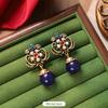 Retro Medieval Style Earrings, Colorful Treasures, Glazed Pearl Earrings, Exaggerated Court Style, Niche Personality, Baroque Stud Earrings for Women