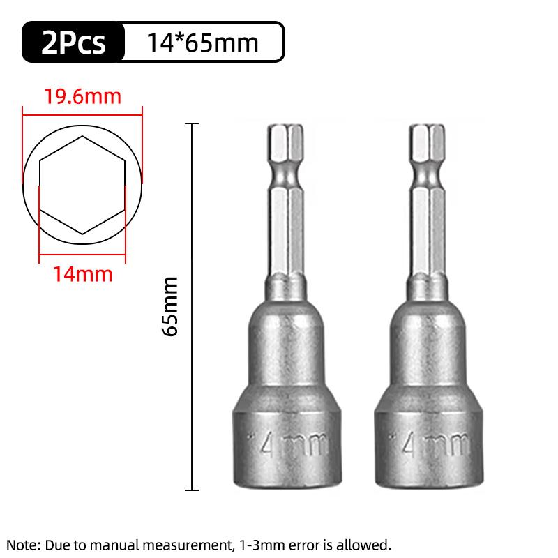 1PC Hex Socket Sleeve Nozzles Strong Magnetic Nut Driver Set Drill Bit Adapter Wind Approved Sleeve Electric 6 8 10 13 17 19MM