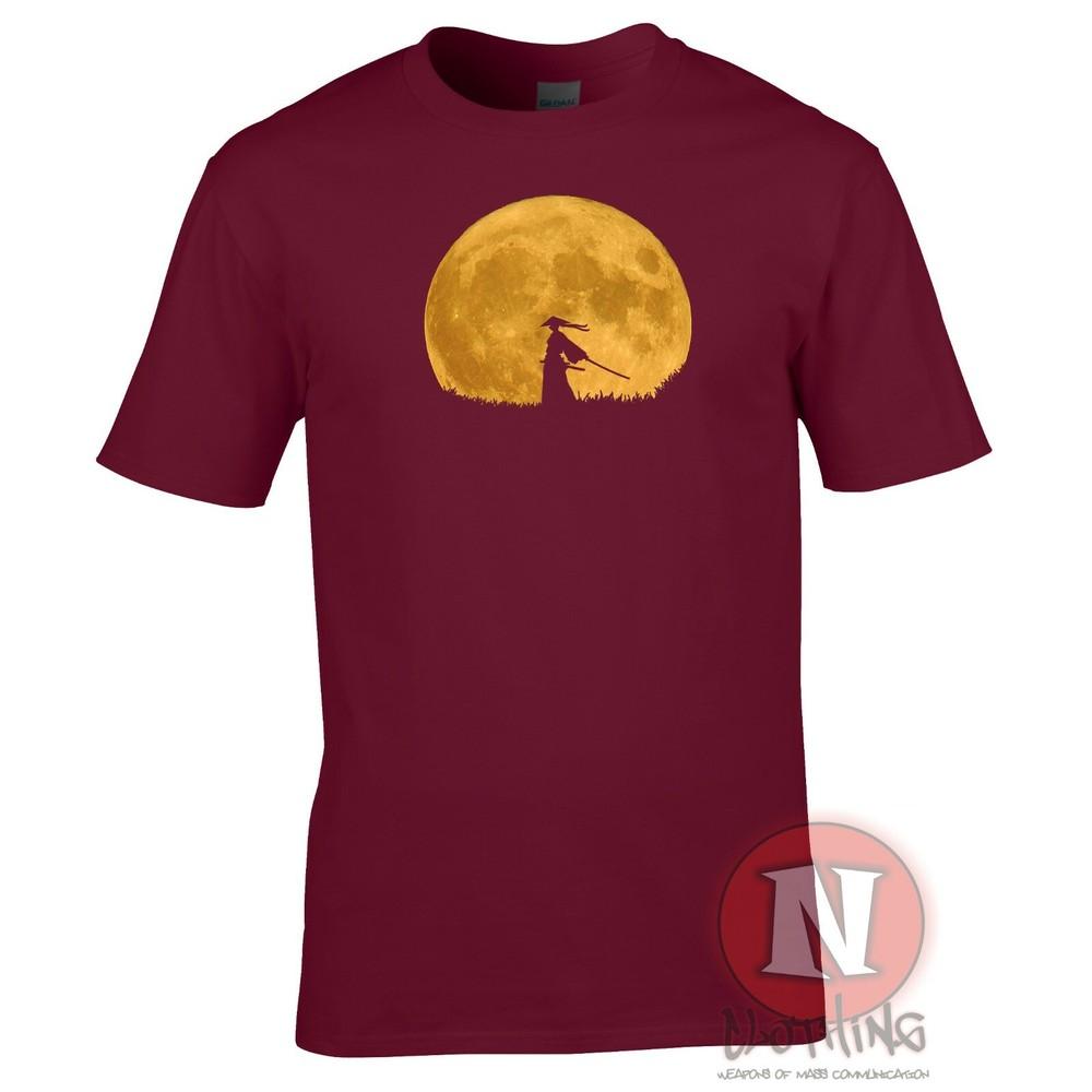 Samurai Warrior TShirt Japanese Anime Moon Silhouette Tee Tshirt S