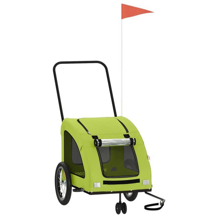 VidaXL Remorque de vélo pour animaux de compagnie vert, remorque de vélo,,, chariot à vélo pour chien 93983