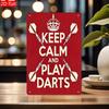 D-dúr Fémlemez Tábla Nyugalom és Darts Vintage Piros Fehér Humoros Bár Dekoráció Férfi Barlangba