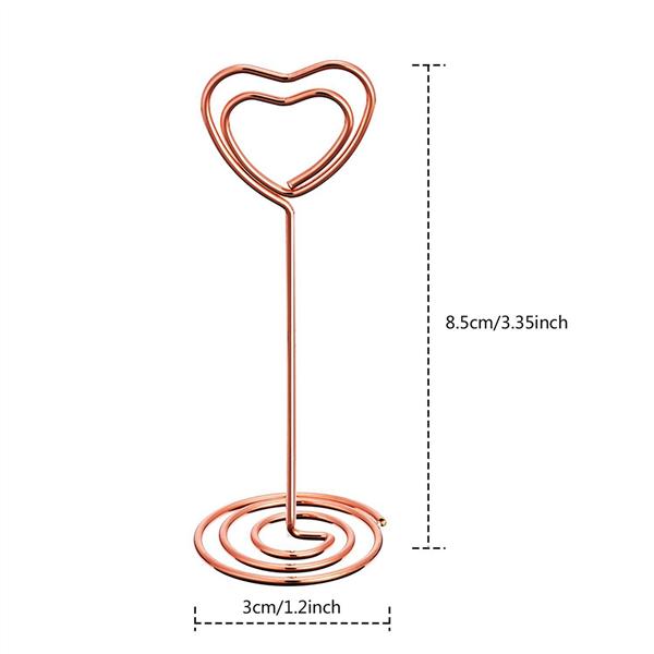 Buy 6 Pcs Rose Gold Heart Shape Photo Holder Stands Table Number Holders Place Card Paper Menu